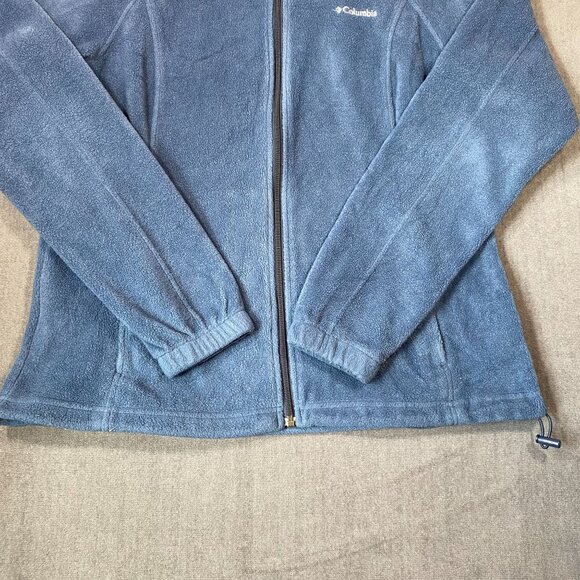Columbia Full-Zip Blue Fleece Jacket Womens XL Polyester Lightweight Outerwear - Picture 2 of 11